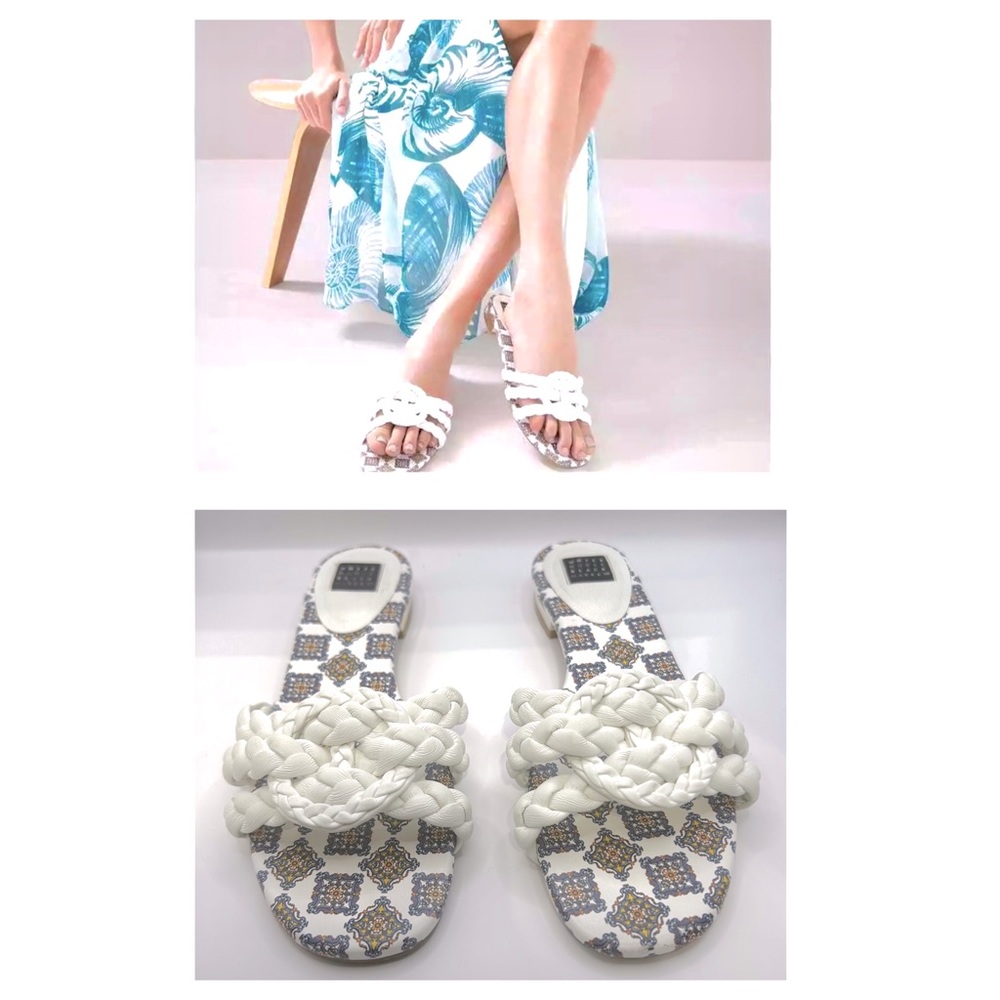 White House Black Market Shoes Women's Sandals Braided Slip On size 6